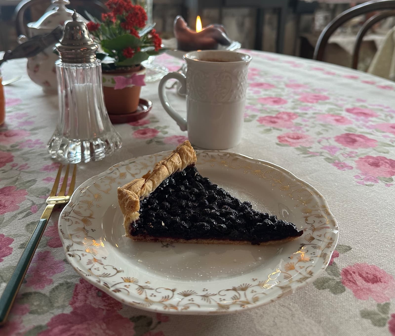 Part de tarte aux myrtilles